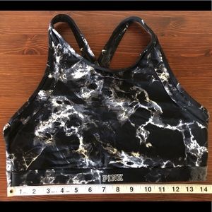 Victoria’s Secret/PINK- Black Marbled Sports Bra